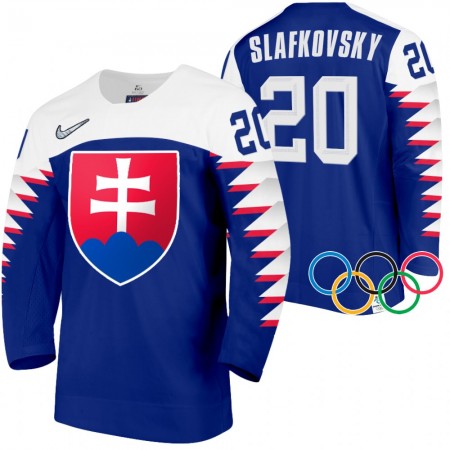 Pánské Hokejový Dres Slovensko Juraj Slafkovsky 20 2022 Winter Olympics Navy Authentic